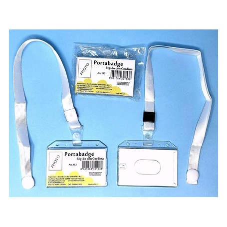 PORTA CARD - Art.153 - PORTABADGE RIGIDO CON CORDINA