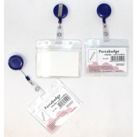 PORTA CARD - Art.195 - PORTABADGE A RULLO MORBIDO - CON CORDINA