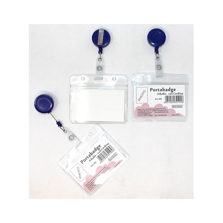 PORTA CARD - Art.195 - PORTABADGE A RULLO MORBIDO - CON CORDINA