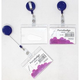 PORTA CARD - Art.196 - PORTABADGE A RULLO RIGIDO - CON CORDINA
